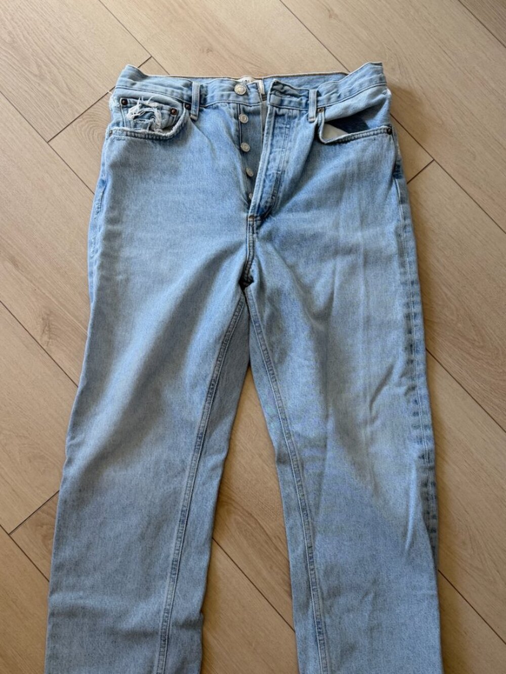 Agolde Straight Leg Light Wash Jeans